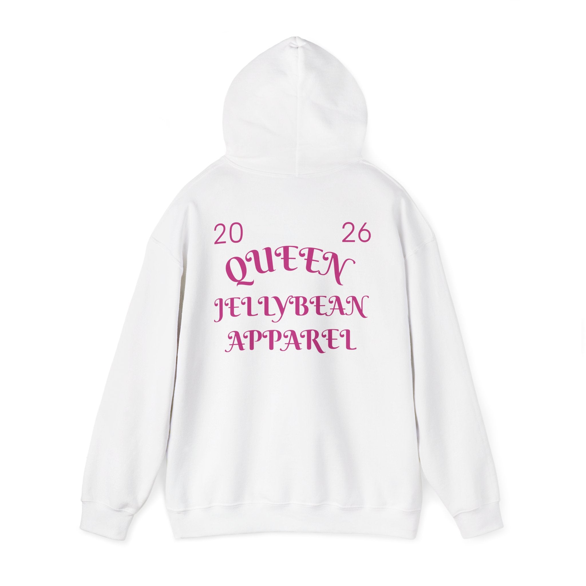 Love Too Much Hoodie — Pink Retro Text Pullover (Queen Jellybean Apparel 2026)