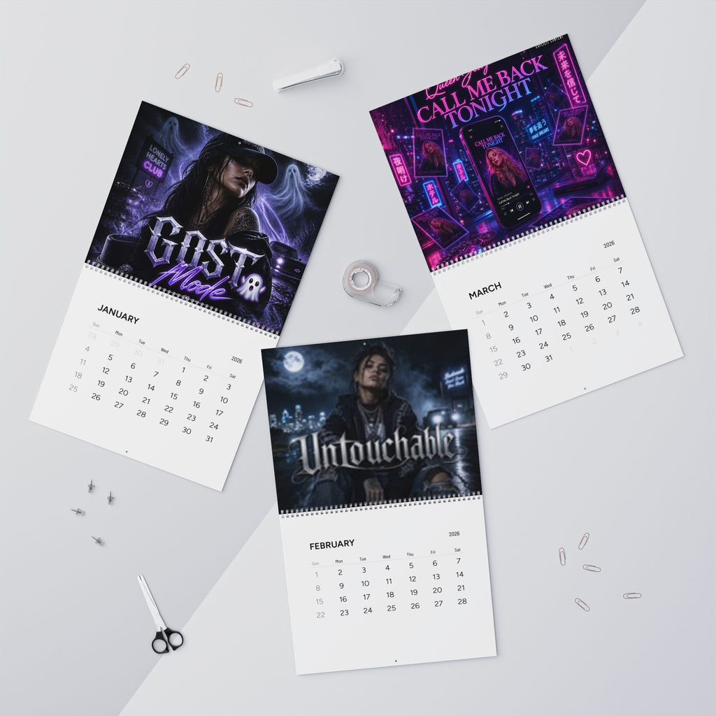 2026 'GHOST MODE' Wall Calendar - Gothic Moon & Ghosts Monthly Planner